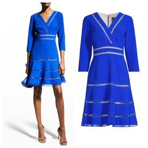 Shani Lattice Trim Fit & Flare Dress